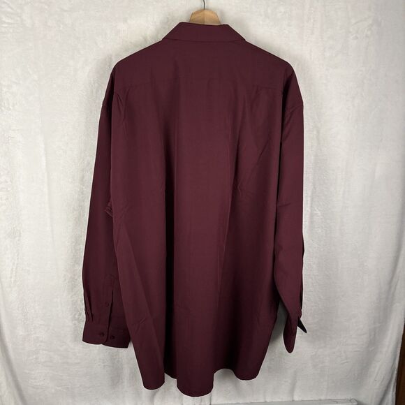 Shaquille O’neal XLG Mens Burgundy Long Sleeve Button Up Shirt Sz 18.5 35/36 NWT - Picture 5 of 6